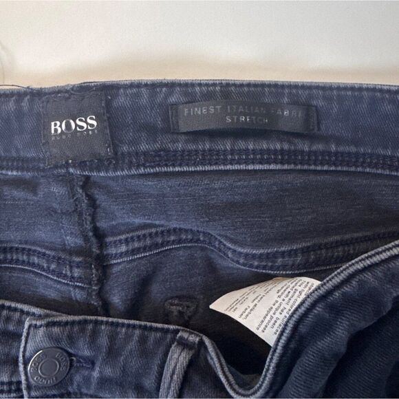 Boss Denim Jeans Finest Italian Fabric Stretch Dark Blue Size 36/32 Mens - Picture 6 of 8